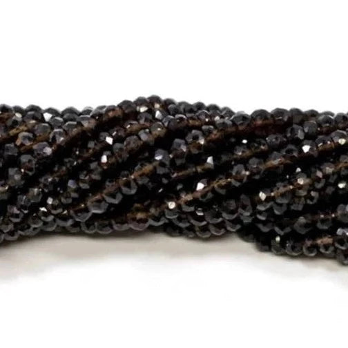 Black and Gold Faceted Rondelle Beads 6mm 15042