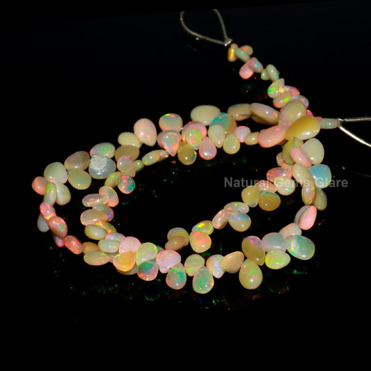 AAA Ethiopian Opal Smooth Pear Shape 4mm To 8mm Ethiopian Opal Plain Pear Shape bead