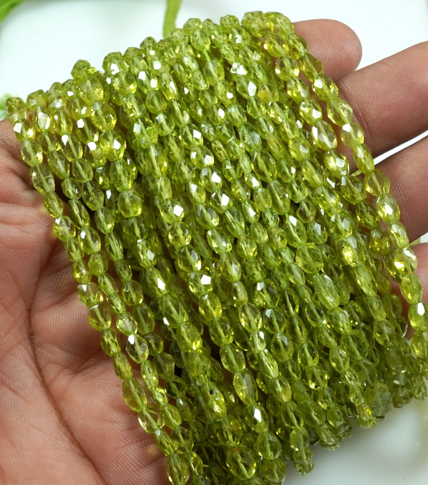 AAA+ Quality peridot Faceted Finest Quality, 100% Natural Peridot Gemstones  Faceted Fancy Oval Shape Beads, Approx