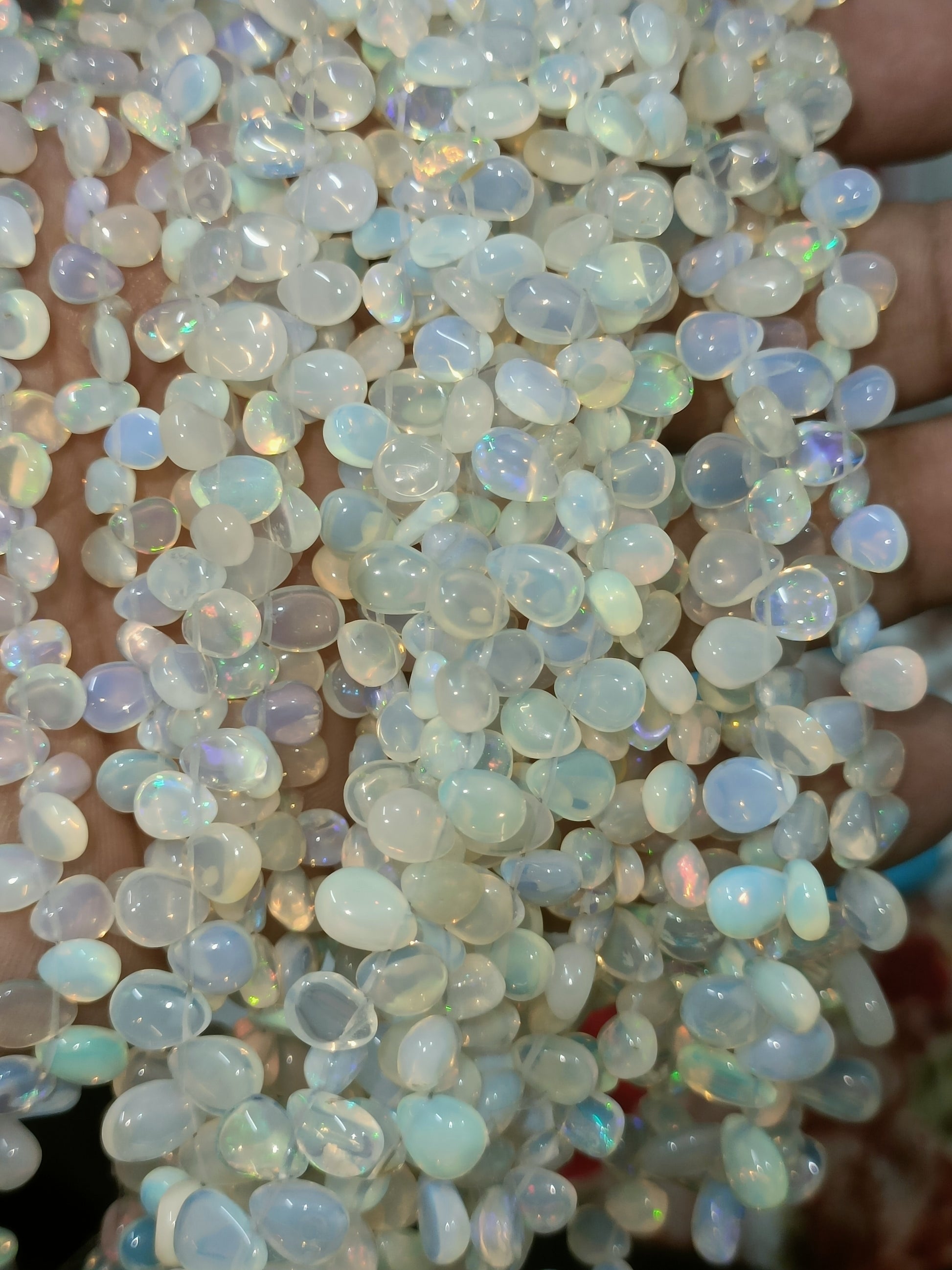 Natural Opal Beads, Fire Ethiopian Opal Smooth Beads, Opal Rondelle Beads,  Opal Gemstone Beads, Jewelry Making Wholesale Opal Beads 