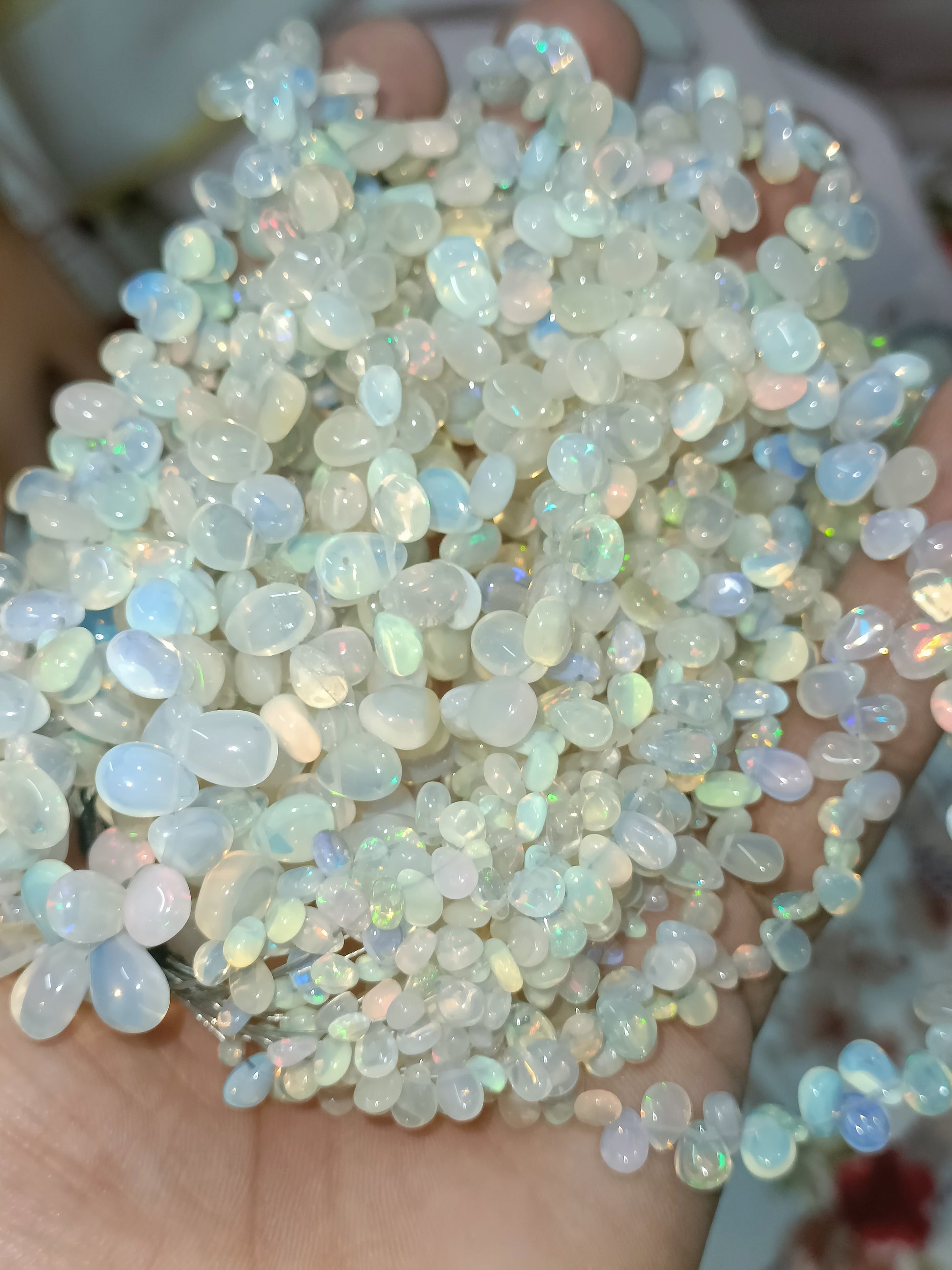 Natural Opal Beads, Fire Ethiopian Opal Smooth Beads, Opal Rondelle Beads,  Opal Gemstone Beads, Jewelry Making Wholesale Opal Beads 